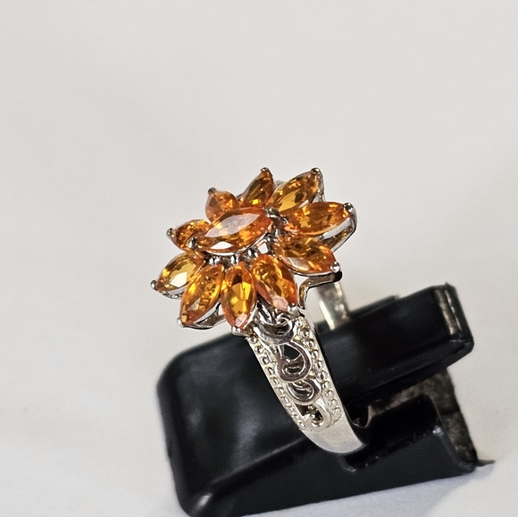 Jalisco Fire Opal Ring Size 7.5 Platinum/925! 😲 - Picture 5 of 14